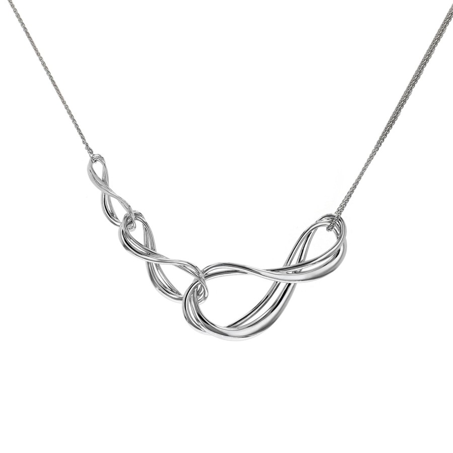 Jewelry Josephs Jewelers Home | Sterling Silver Double Infinity Trio Necklace - Josephs Jewelers