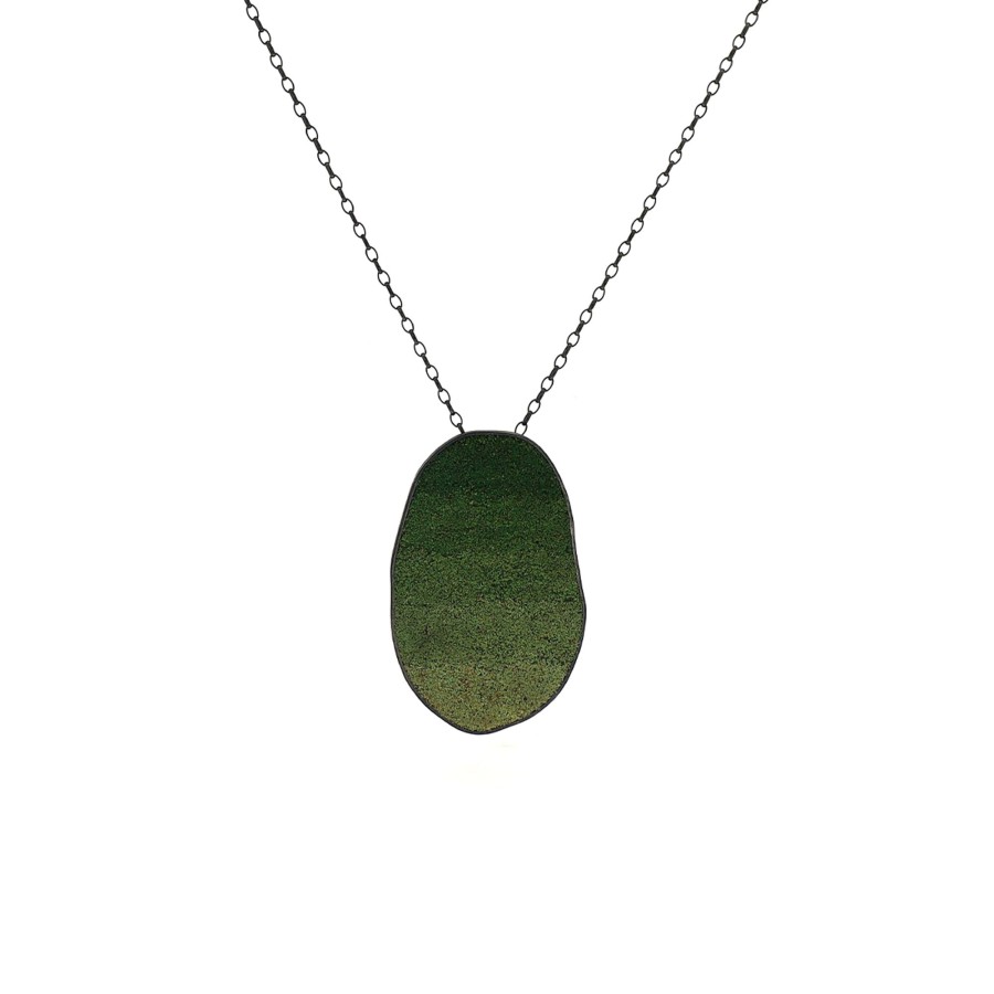 Jewelry Josephs Jewelers Home | Oxidized Sterling Silver Ombre Sand Pendant With Chain - Josephs Jewelers Green