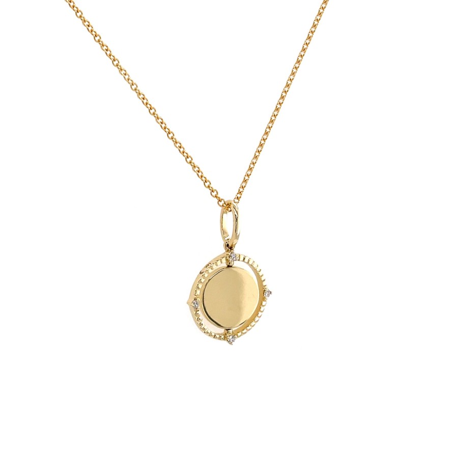 Jewelry Josephs Jewelers Home | 14K Yellow Gold Polished Spin Disc Pendant With Chain - Josephs Jewelers