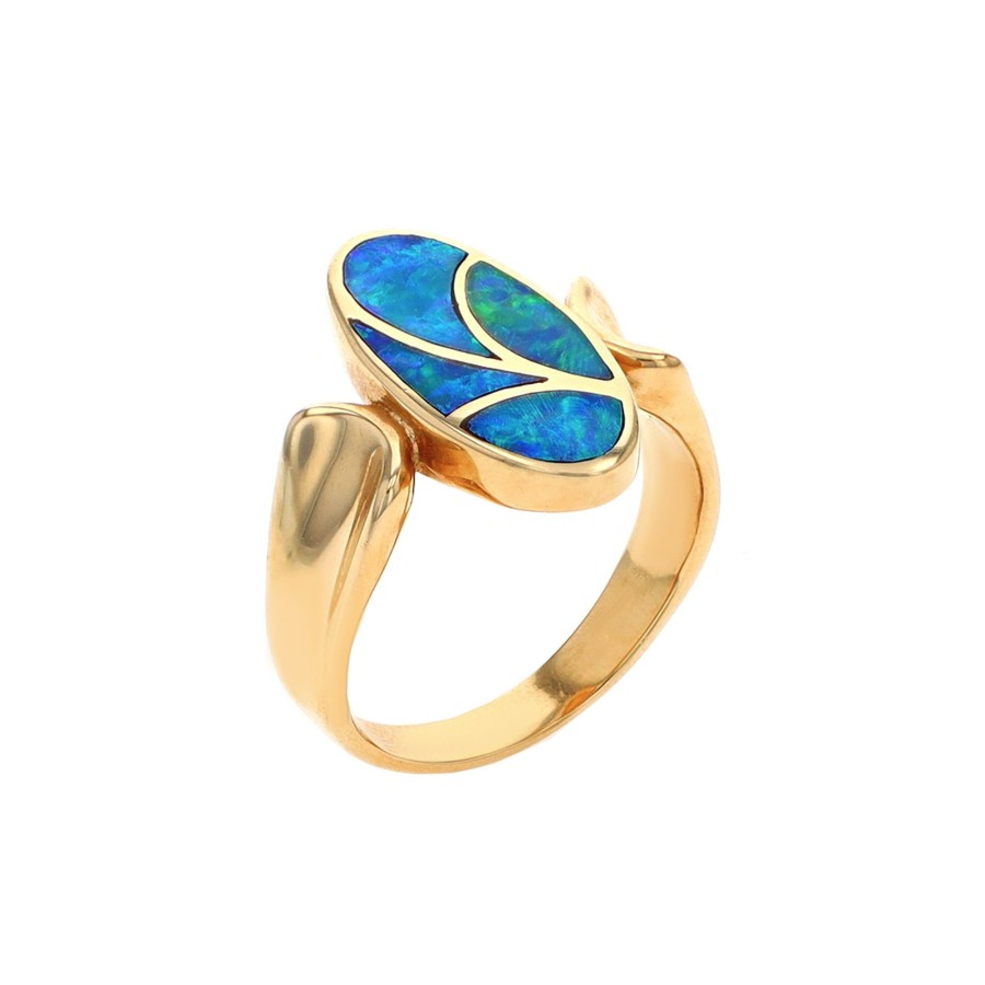 Jewelry Josephs Jewelers Home | Estate 14K Yellow Gold Oval Opal Doublet Ring - Josephs Jewelers Multi