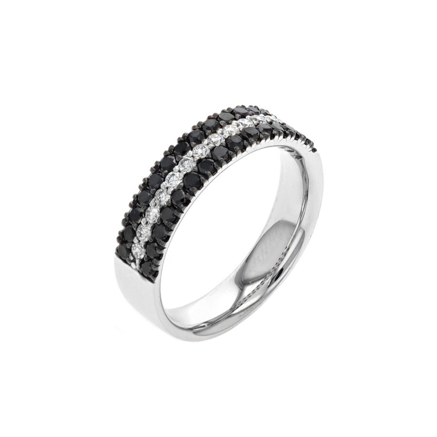 Jewelry Josephs Jewelers Home | 14K White Gold And White Diamond Band - Josephs Jewelers Black