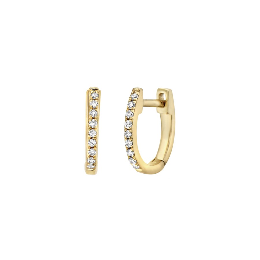 Jewelry Josephs Jewelers Home | 14K Yellow Gold Mini Diamond Huggie Hoop Earrings - Josephs Jewelers