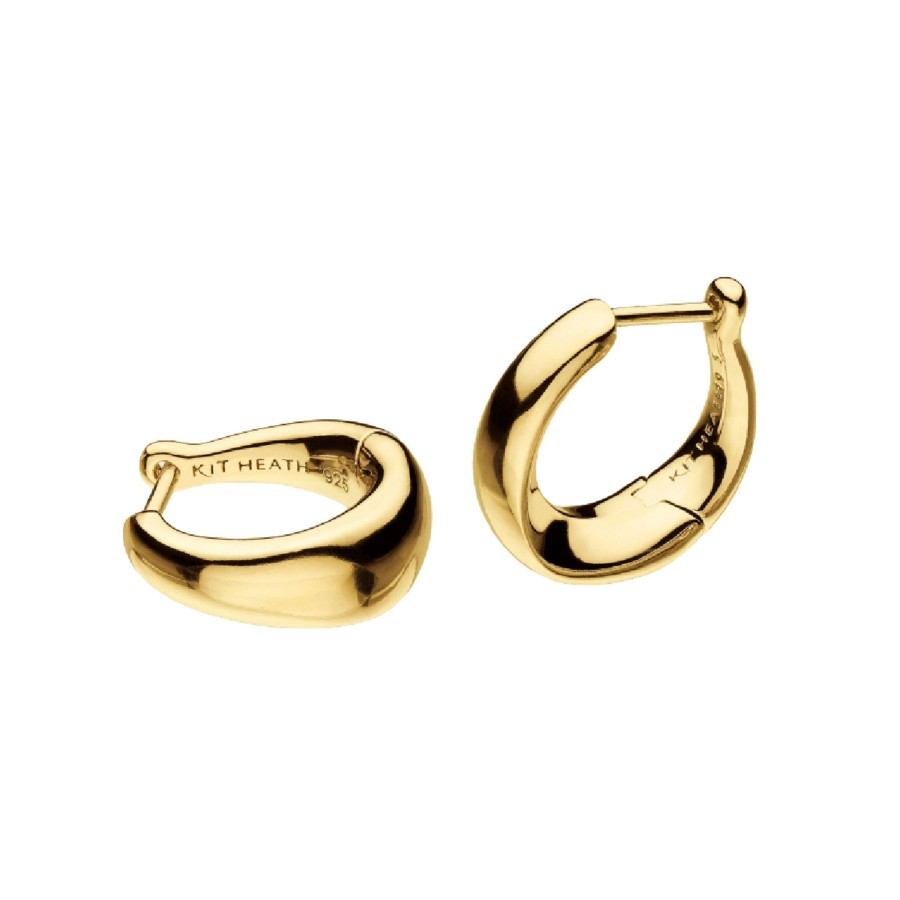 Jewelry Josephs Jewelers Home | Gold Plated Small Beveled Hoop Earrings