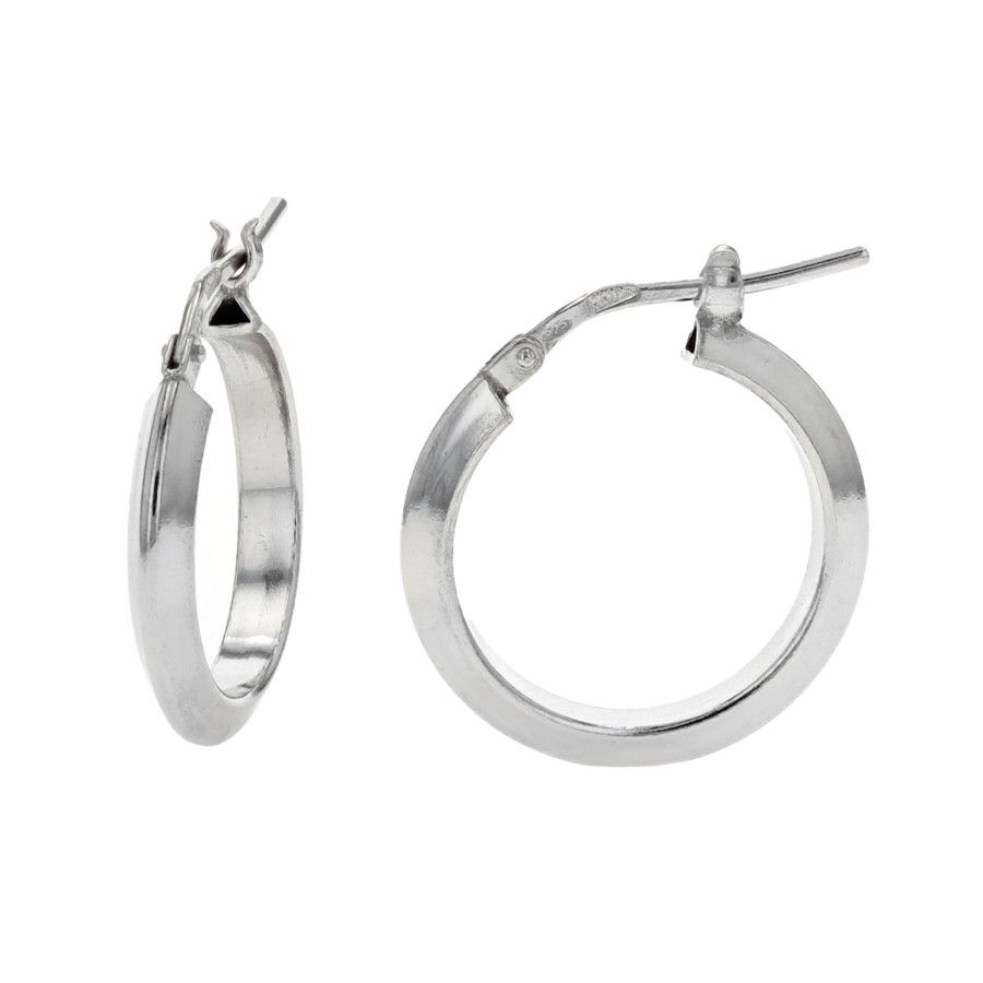 Jewelry Josephs Jewelers Home | Sterling Silver Knife Edge Hoop Earrings