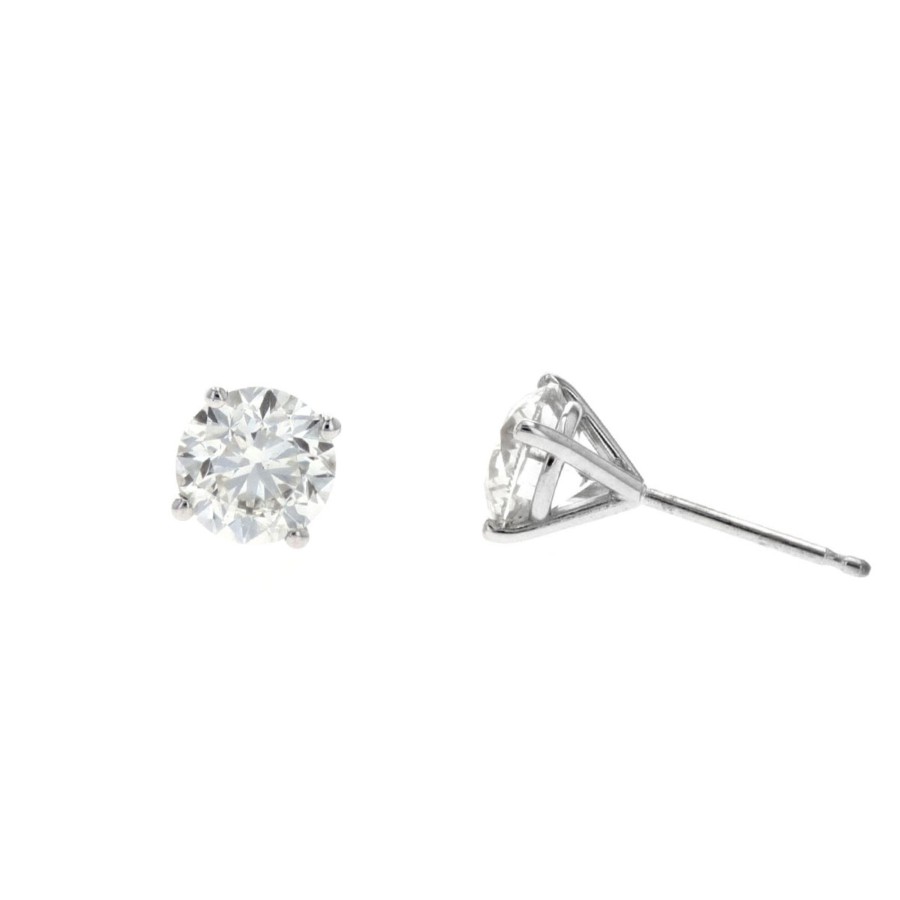 Jewelry Josephs Jewelers Home | 14K Gold 2.00 Carat Diamond Stud Earrings - Josephs Jewelers White