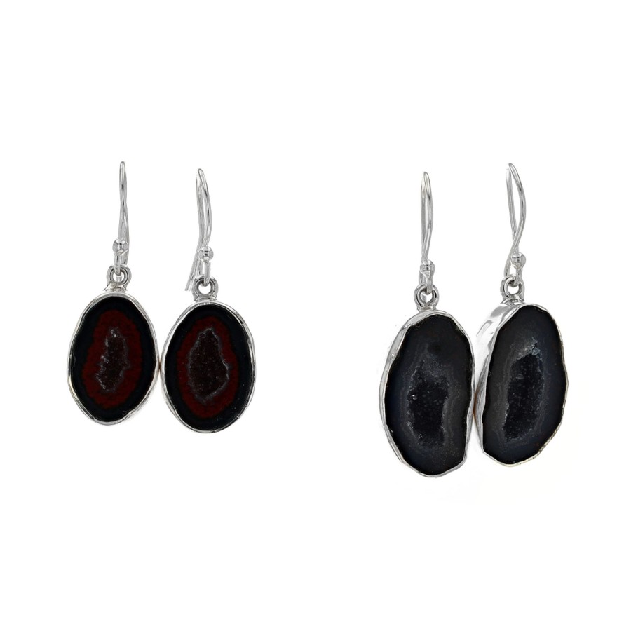 Jewelry Josephs Jewelers Home | Sterling Silver Coconut Geode Earrings Multi