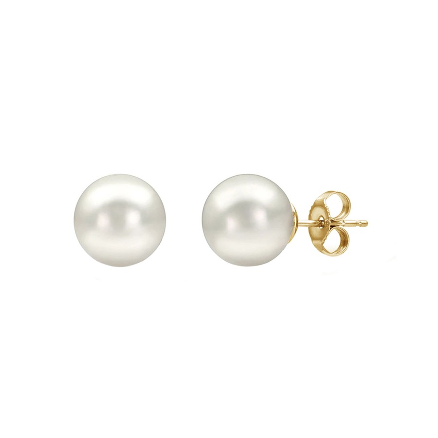 Jewelry Josephs Jewelers Home | 14K Yellow Gold Freshwater Pearl Stud Earrings White