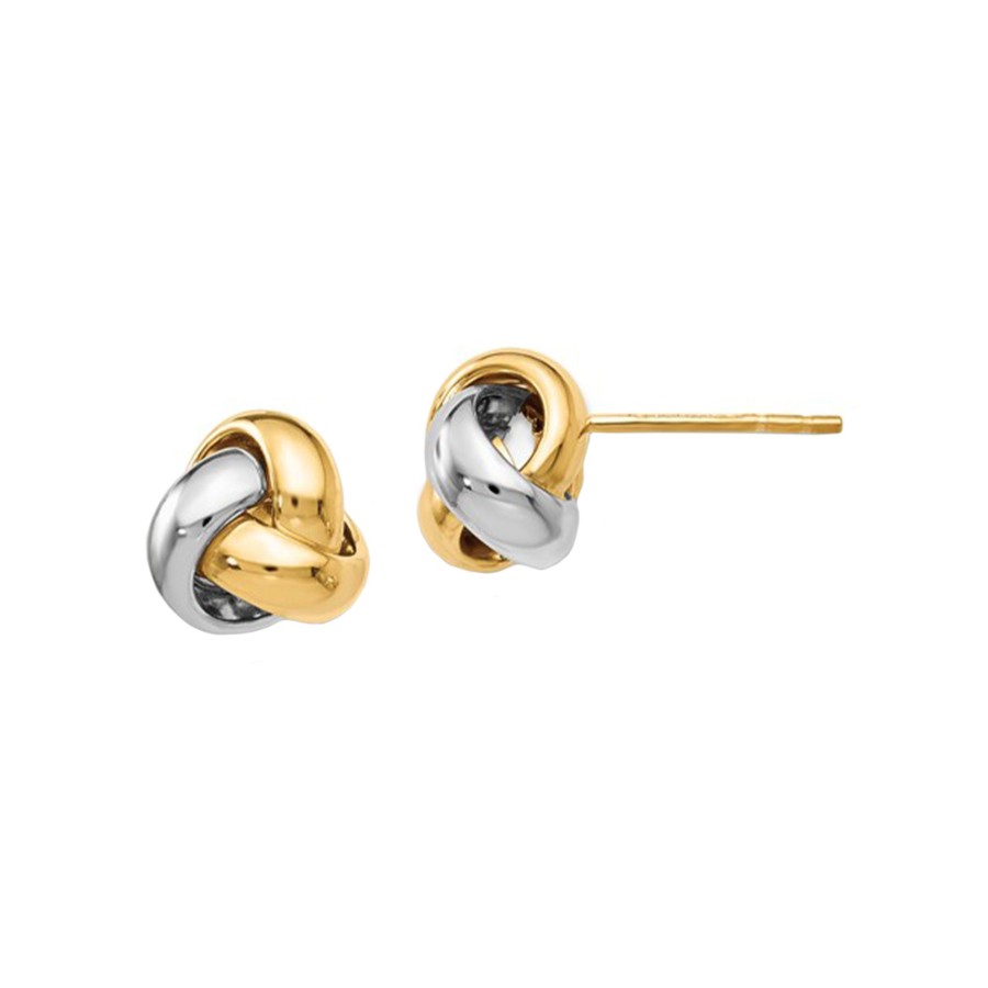 Jewelry Josephs Jewelers Home | 14K Two-Tone "Love Knot" Earrings