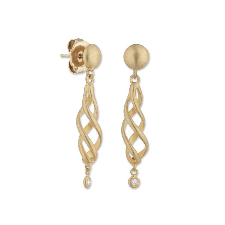 Jewelry Josephs Jewelers Home | 22K And 18K Yellow Gold Diamond Twirl Earrings