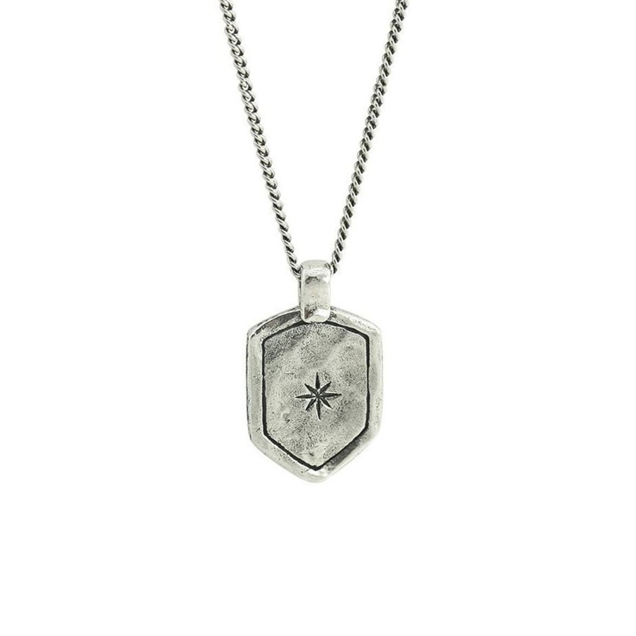 Jewelry Josephs Jewelers Home | Sterling Silver Star Shield Pendant And Chain