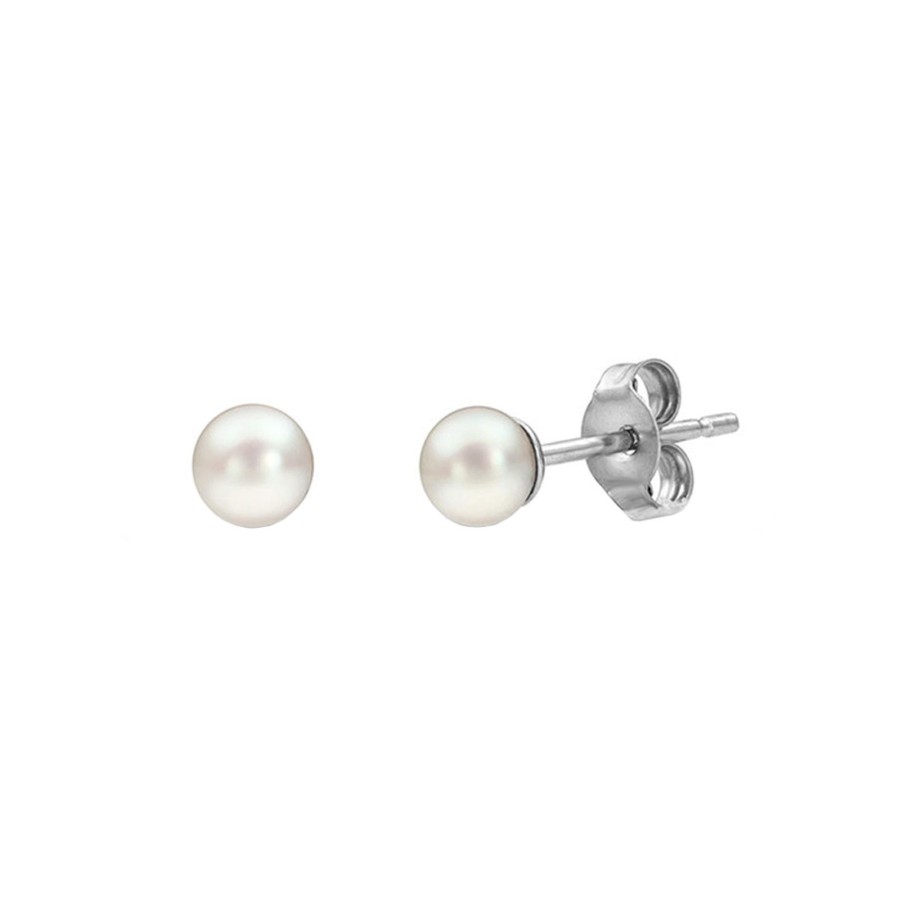 Jewelry Josephs Jewelers Home | 14K Gold 3.5-4 Mm Akoya Pearl Stud Earrings - Josephs Jewelers White