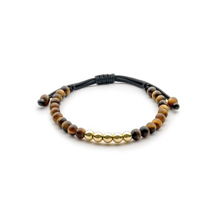 Jewelry Josephs Jewelers Home | 14K Yellow Gold Tiger'S Eye Bracelet - Josephs Jewelers Brown