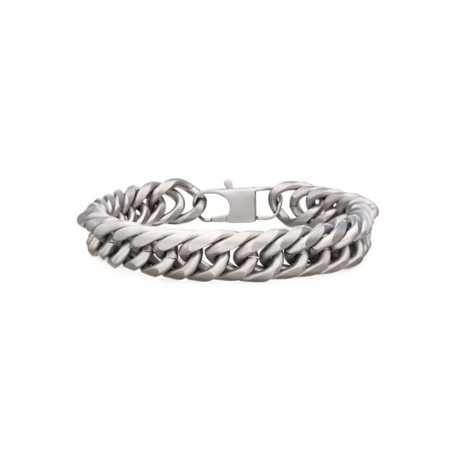 Jewelry Josephs Jewelers Home | Matte Stainless Steel Curb Bracelet