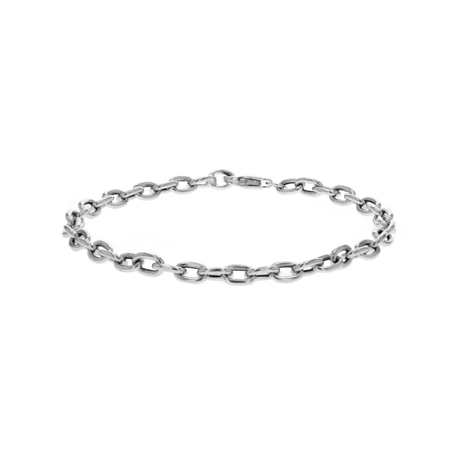 Jewelry Josephs Jewelers Home | 14K White Gold Oval Link Bracelet