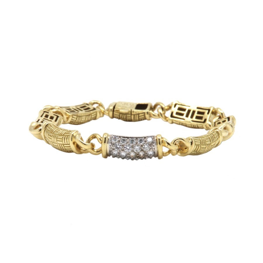 Jewelry Josephs Jewelers Home | Estate Two-Tone "Parquet" Diamond Bracelet White