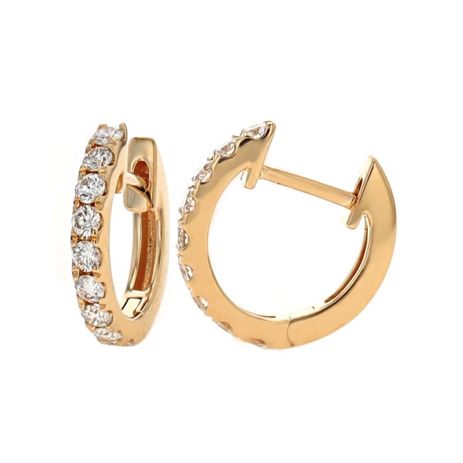 Jewelry Josephs Jewelers Home | 14K Yellow Gold Diamond Hoops - Josephs Jewelers White