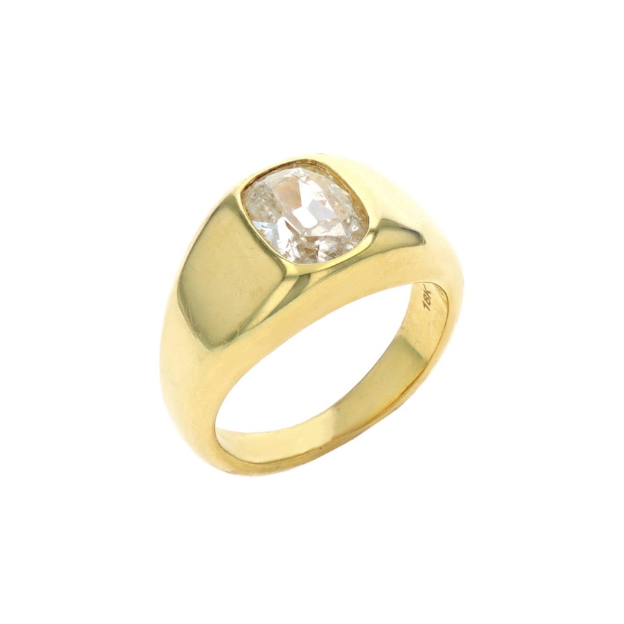 Jewelry Josephs Jewelers Home | Estate 18K Yellow Gold Old Mine Cut Diamond Ring - Josephs Jewelers White