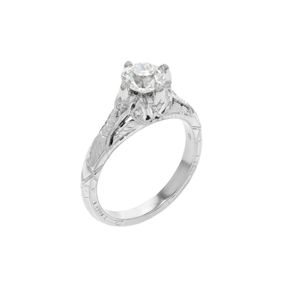 Jewelry Josephs Jewelers Home | Estate Platinum Old European Diamond Engagement Ring White