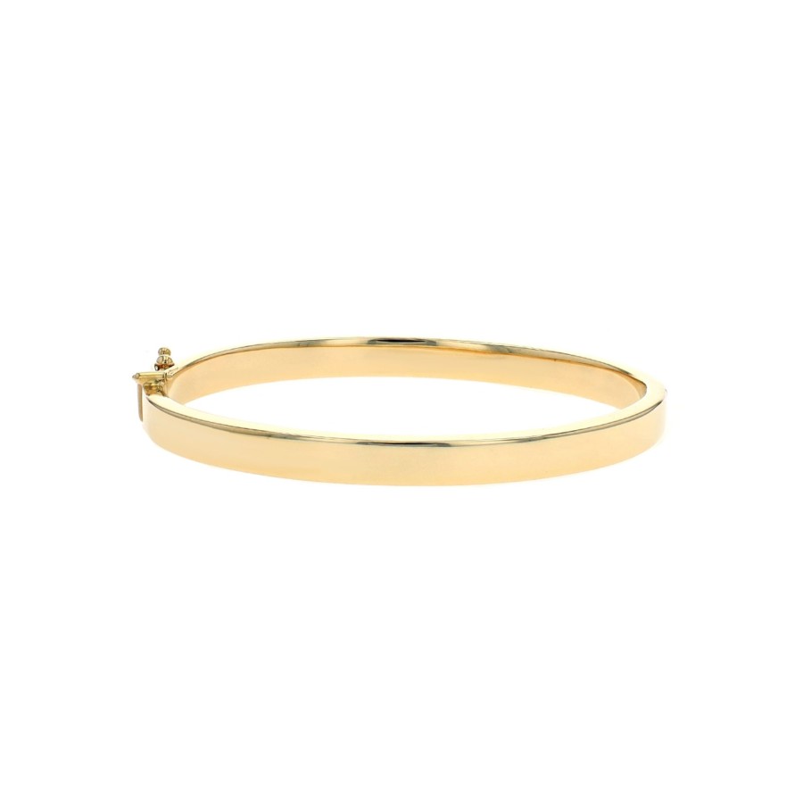 Jewelry Josephs Jewelers Home | 14K Yellow Gold Polished Rectangular Side Bangle Bracelet - Josephs Jewelers