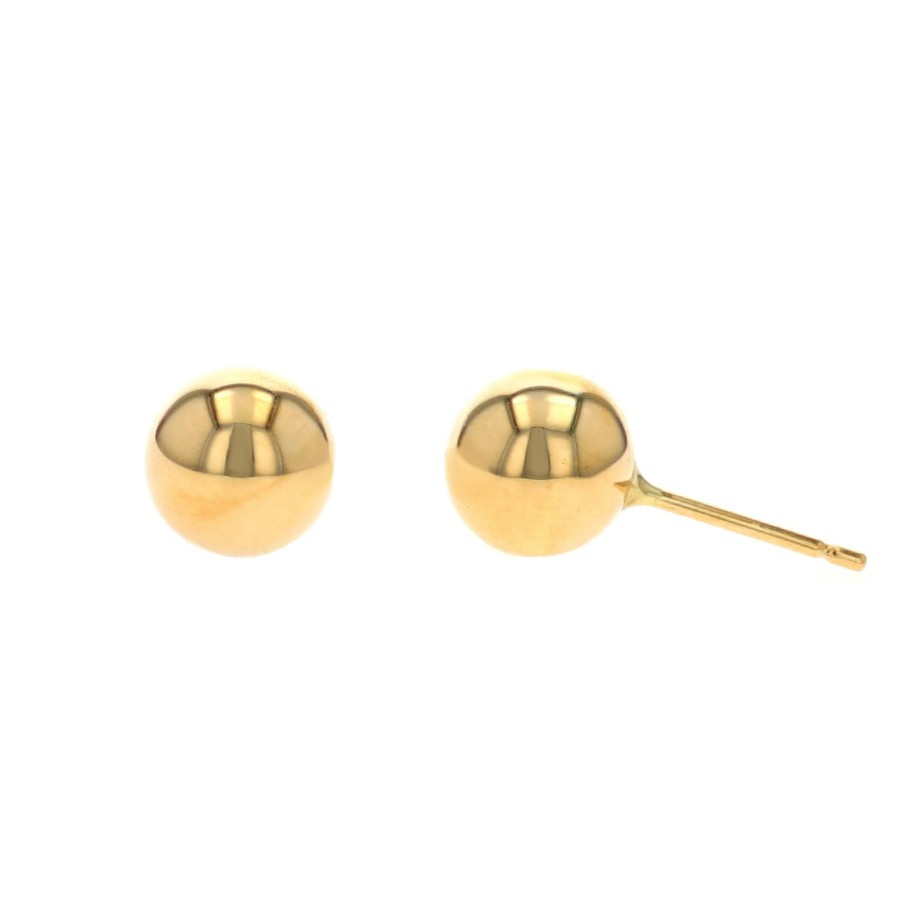 Jewelry Josephs Jewelers Home | 14K Yellow Gold 7 Mm Bead Earrings