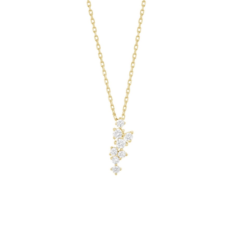 Jewelry Josephs Jewelers Home | 14K Yellow Gold Diamond Trail Pendant With Chain - Josephs Jewelers