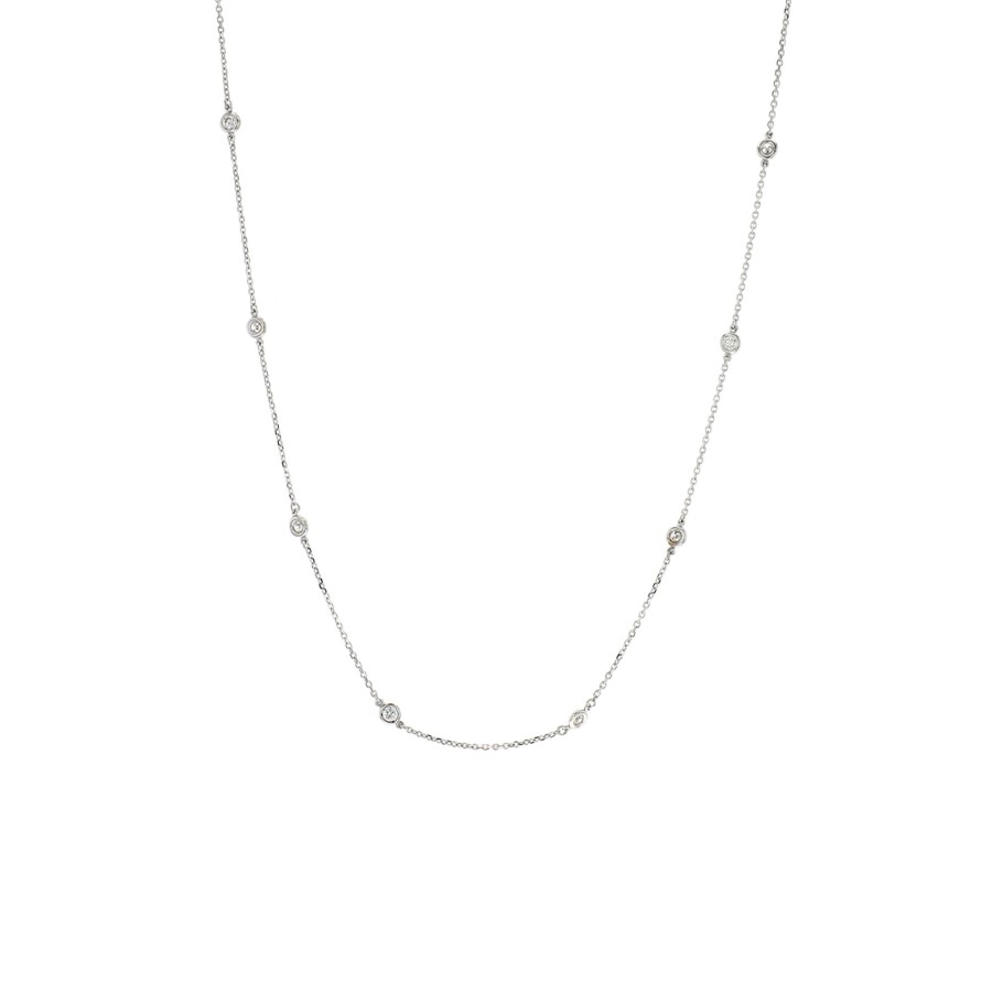 Jewelry Josephs Jewelers Home | 14K Gold 0.72 Carat Diamond Station Necklace White