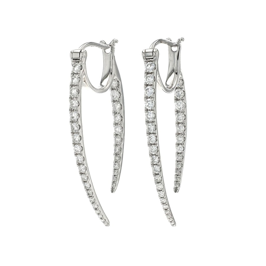 Jewelry Josephs Jewelers Home | 14K Gold Diamond Claw Earrings - Josephs Jewelers White