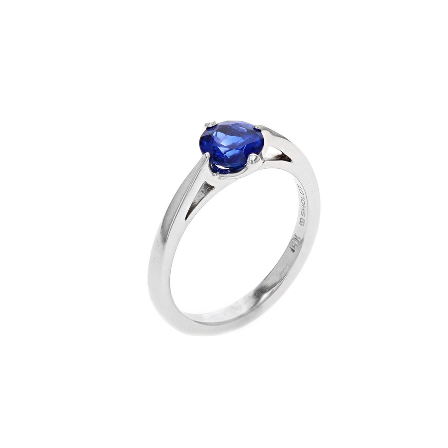 Jewelry Josephs Jewelers Home | 14K White Gold Sapphire Ring Blue