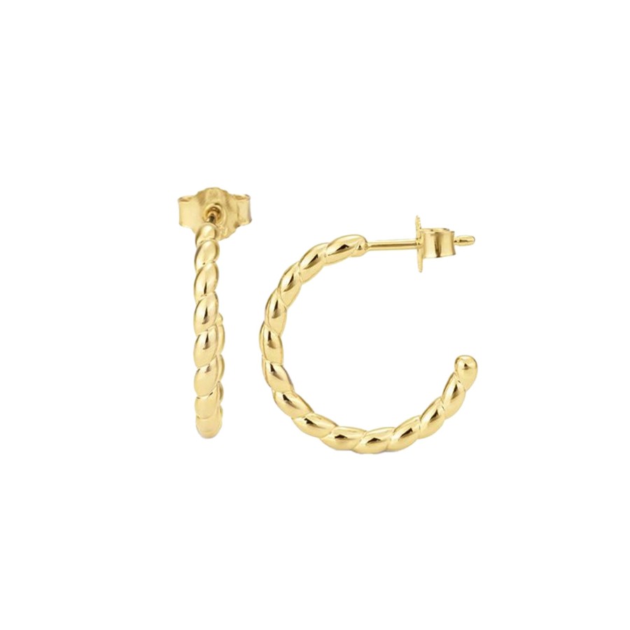 Jewelry Josephs Jewelers Home | 14K Yellow Gold Twisted Hoop Earrings - Josephs Jewelers