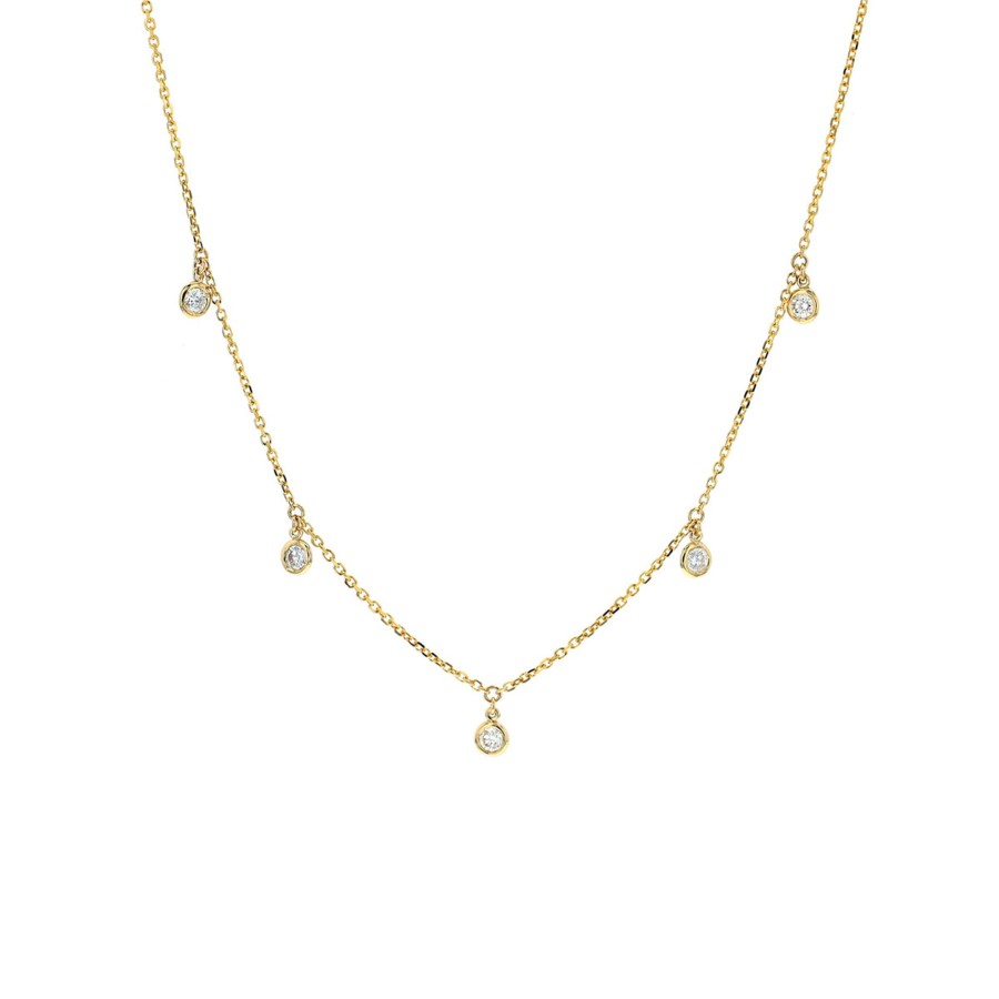 Jewelry Josephs Jewelers Home | 14K Yellow Gold Diamond Teardrop Necklace White