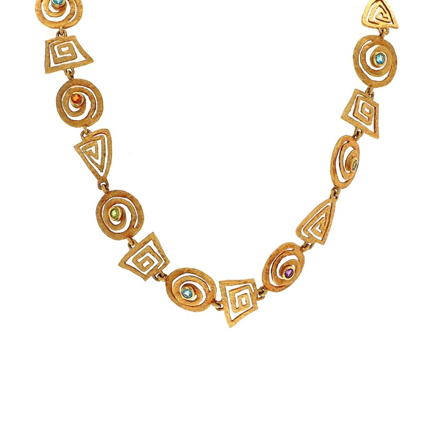 Jewelry Josephs Jewelers Home | Estate 18K Yellow Gold Hammered Spiral Necklace - Josephs Jewelers Multi