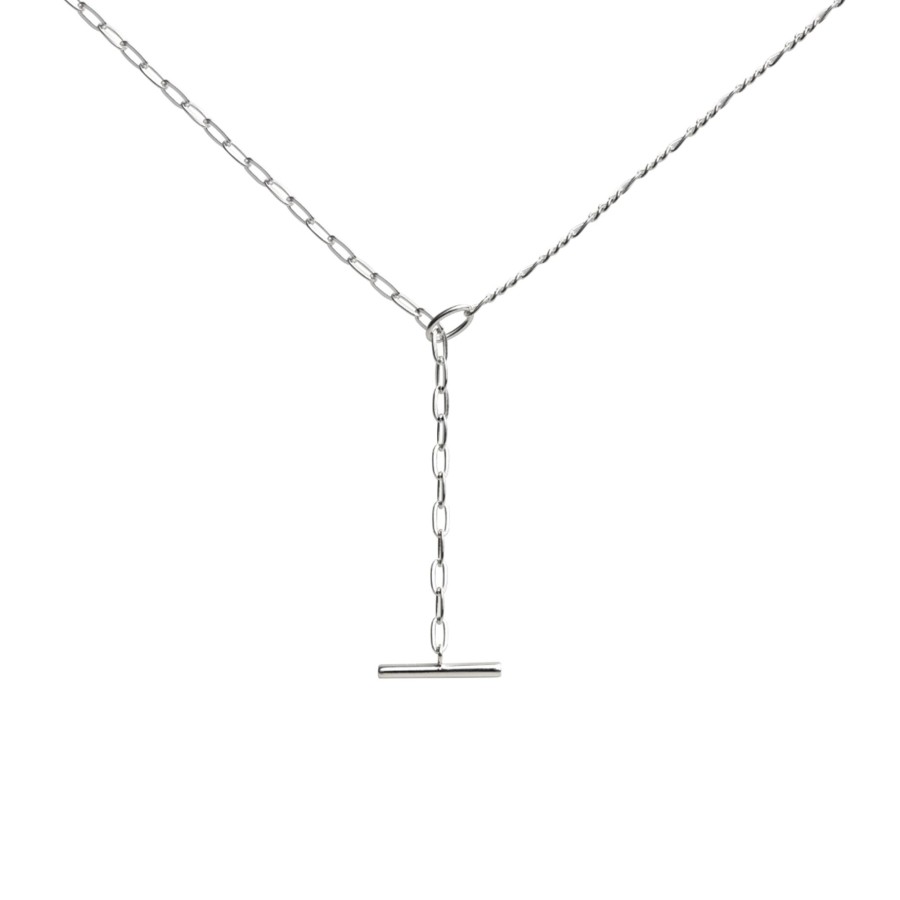 Jewelry Josephs Jewelers Home | Sterling Silver Dew T-Bar Necklace - Josephs Jewelers