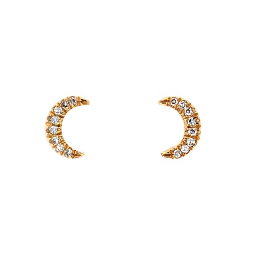 Jewelry Josephs Jewelers Home | 14K Yellow Gold Moon Earrings - Josephs Jewelers White