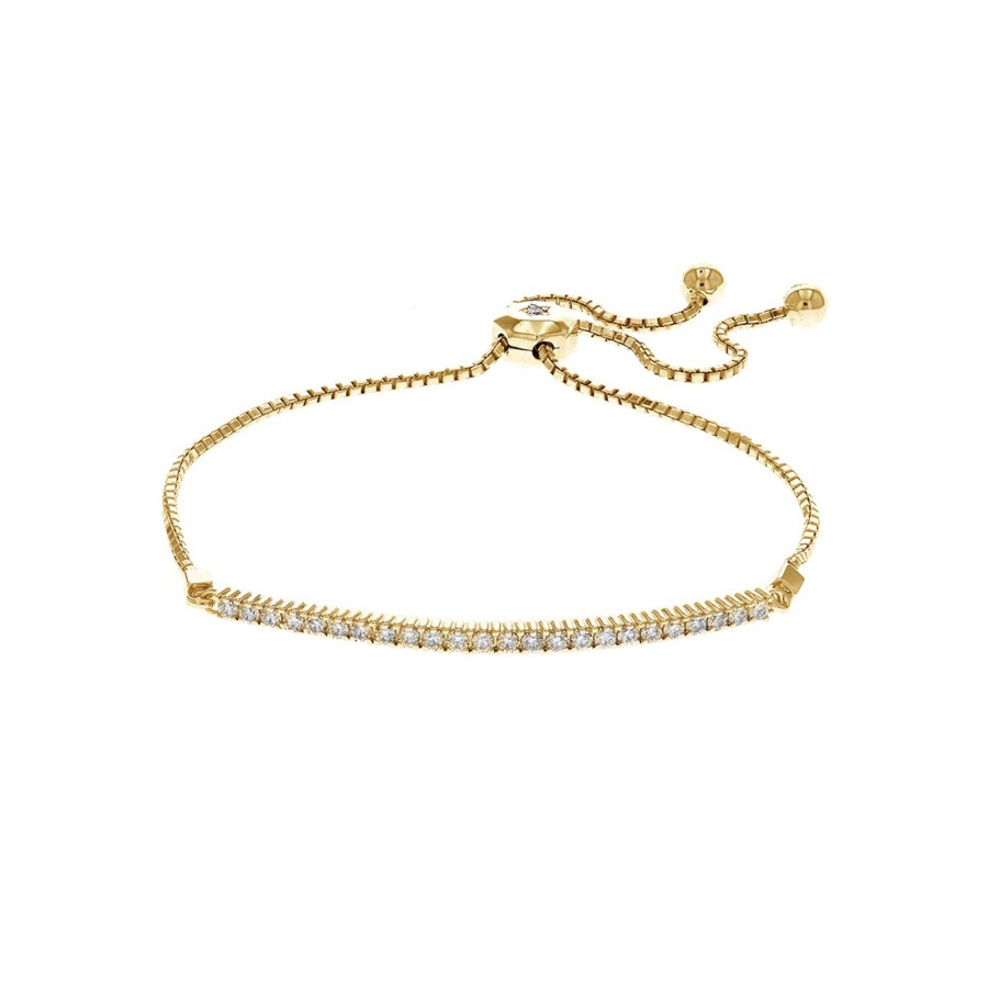 Jewelry Josephs Jewelers Home | 14K Yellow Gold Bolo Bar Diamond Bracelet - Josephs Jewelers