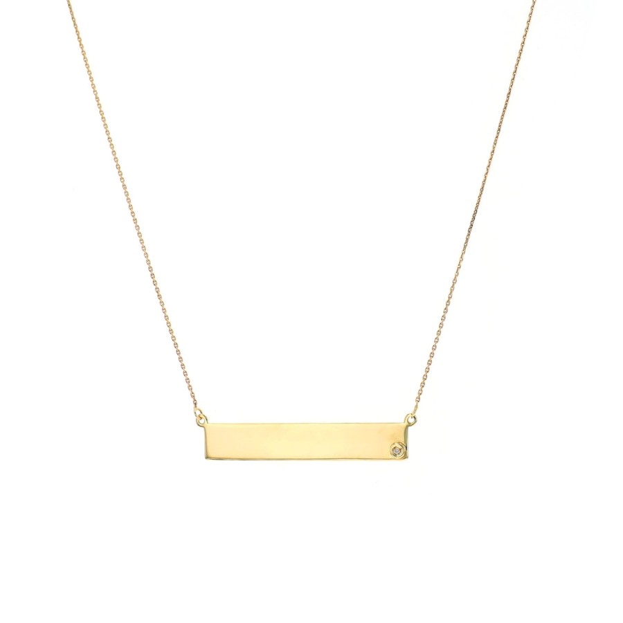 Jewelry Josephs Jewelers Home | 10K Yellow Gold Estate Diamond Bar Necklace - Josephs Jewelers White