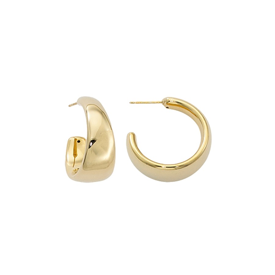 Jewelry Josephs Jewelers Home | 14K Yellow Gold Tapered Band Hoop Earrings