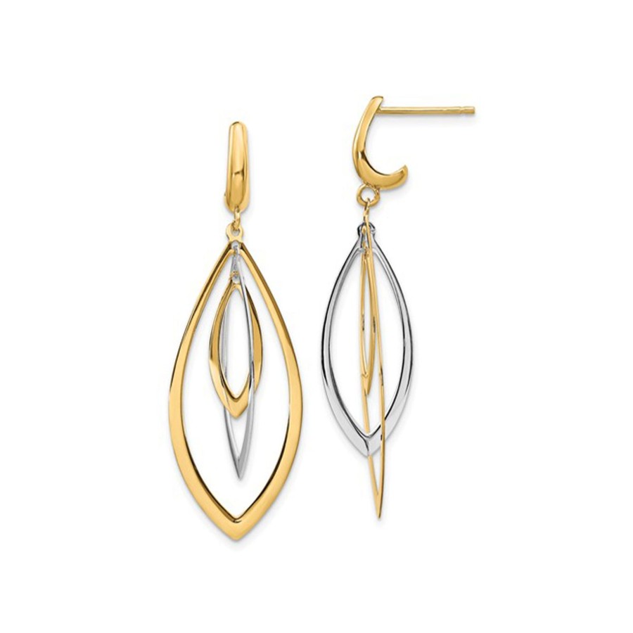 Jewelry Josephs Jewelers Home | 14K Two-Tone Teardrop Earrings