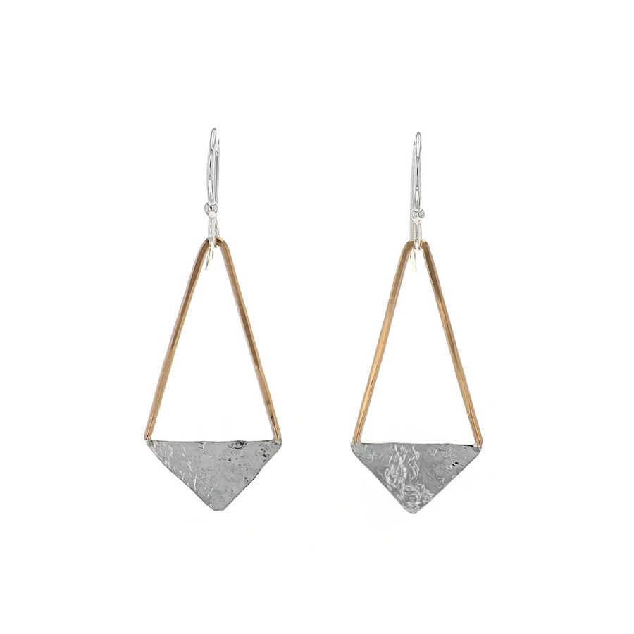 Jewelry Josephs Jewelers Home | Sterling Silver Two-Tone Geometric Dangle Earrings - Josephs Jewelers