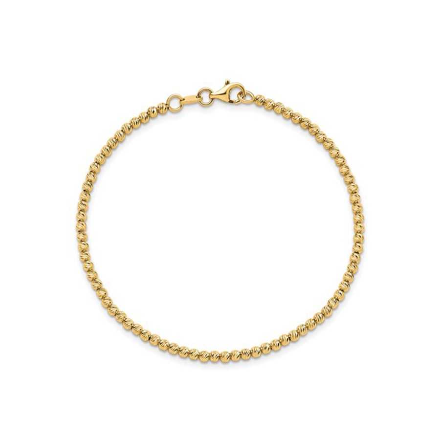 Jewelry Josephs Jewelers Home | 14K Yellow Gold Diamond-Cut Beaded Bracelet