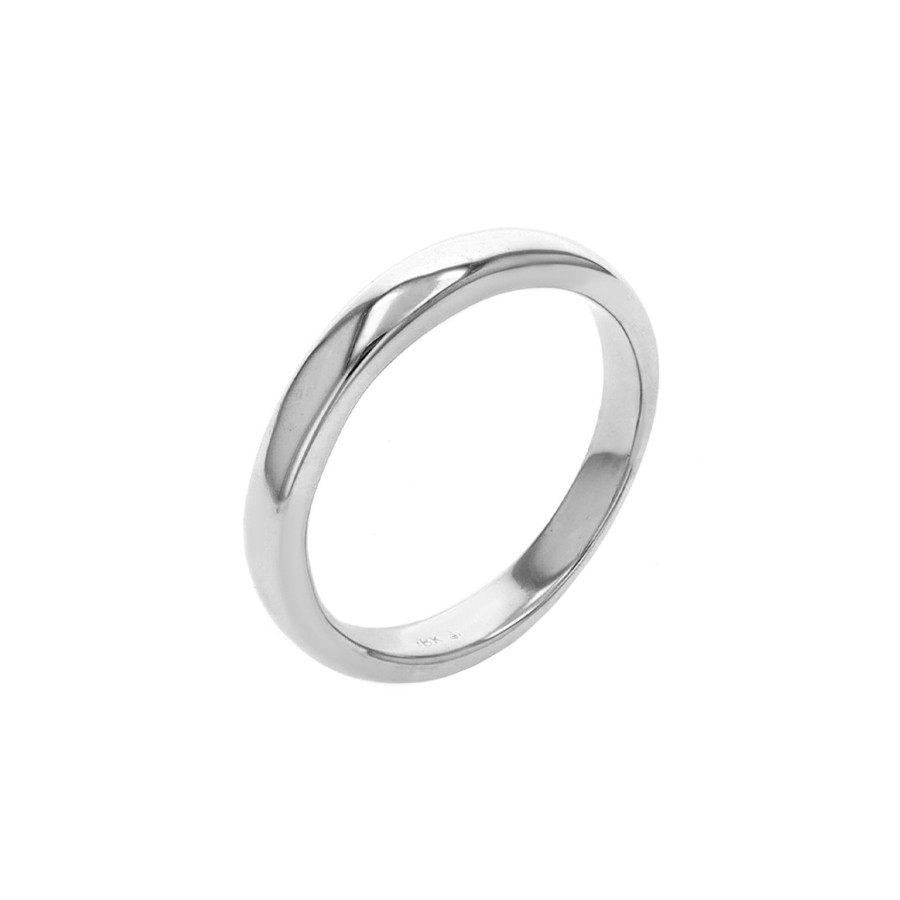 Jewelry Josephs Jewelers Home | Estate 18K White Gold 3 Mm Comfort Fit Wedding Band - Josephs Jewelers