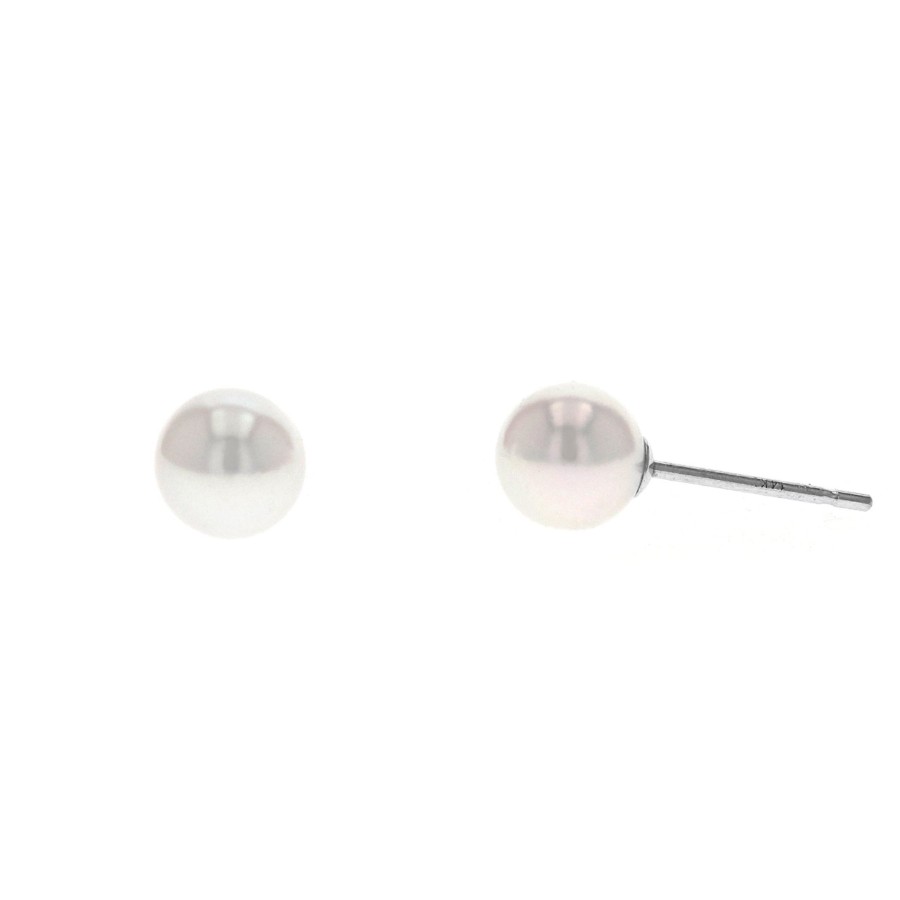 Jewelry Josephs Jewelers Home | 14K Gold Akoya Pearl Stud Earrings White