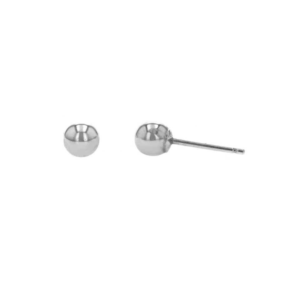 Jewelry Josephs Jewelers Home | Estate 14K White Gold 4 Mm Bead Stud Earrings - Josephs Jewelers