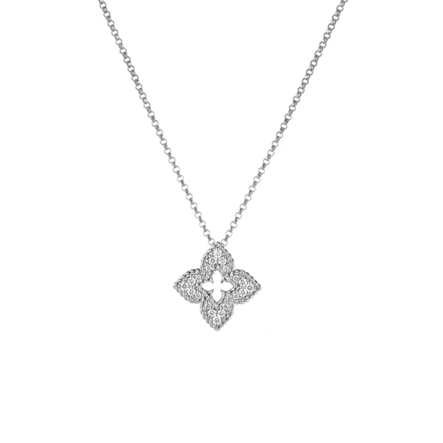 Jewelry Josephs Jewelers Home | 18K Gold Venetian Princess Diamond Pendant With Chain - Josephs Jewelers White