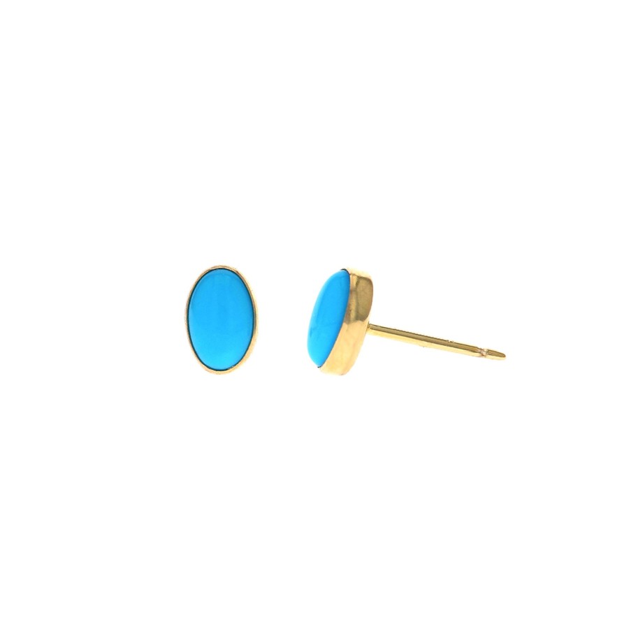 Jewelry Josephs Jewelers Home | 14K Yellow Gold Turquoise Earrings Blue