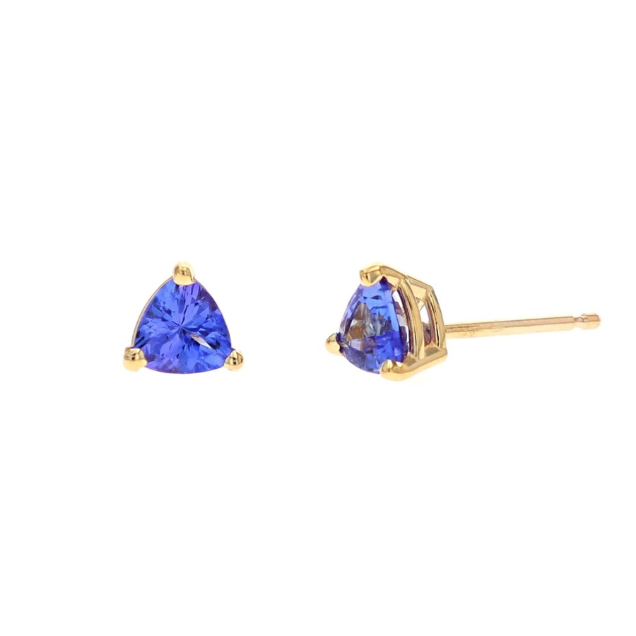 Jewelry Josephs Jewelers Home | 14K Yellow Gold Tanzanite Earrings Purple