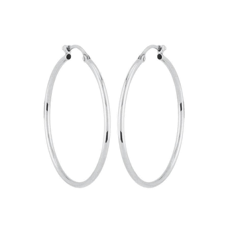 Jewelry Josephs Jewelers Home | 14K White Gold Tube Hoop Earrings