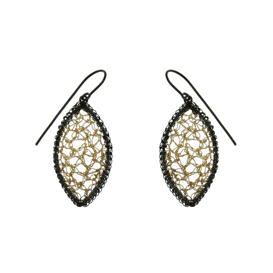 Jewelry Josephs Jewelers Home | Gold Plated Sterling Silver Crochet Marquise Dangle Earrings