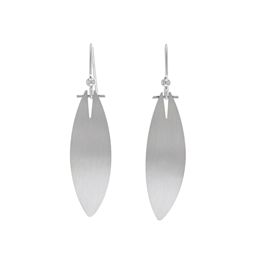 Jewelry Josephs Jewelers Home | Sterling Silver Brushed Leaf Dangle Earrings