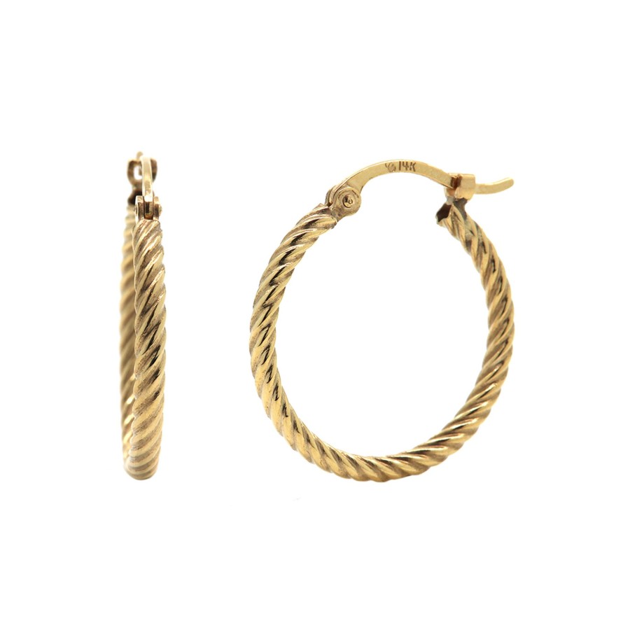 Jewelry Josephs Jewelers Home | 14K Yellow Gold Small Twist Hoop Earrings