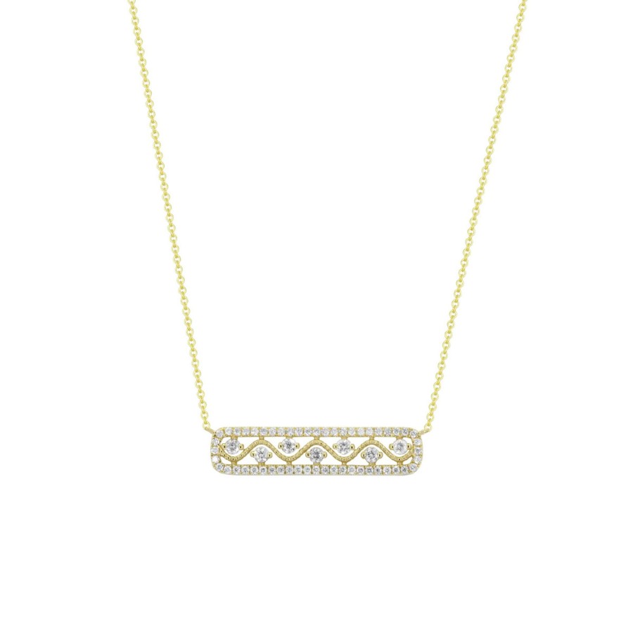 Jewelry Josephs Jewelers Home | 14K Yellow Gold Fancy Diamond Bar Necklace - Josephs Jewelers